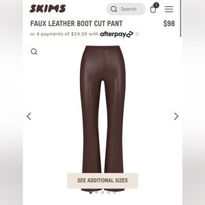 Skims faux leather pants